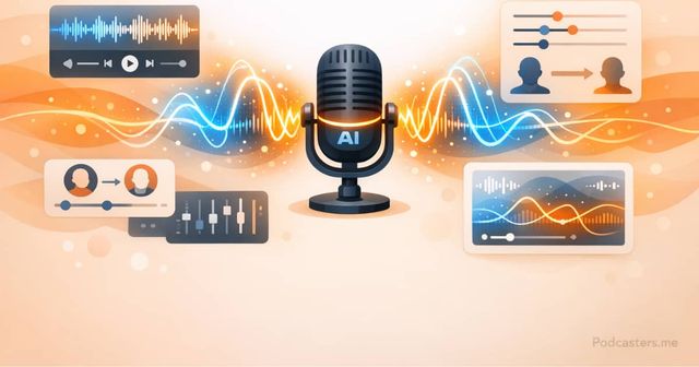 ElevenLabs AI voice tool interface showing waveforms and voice cloning controls — ElevenLabs review for podcasters